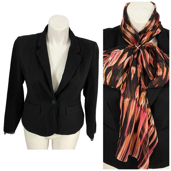 Versona Blazer Womens Size 16 Black Work Office Jacket Basic Minimalist Corpcore - Picture 6 of 16